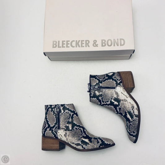 Boots Ankle Heels By Bleecker & Bond In Snakeskin Print, Size: 7.5
