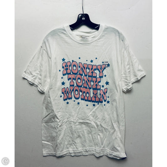 Top Short Sleeve Basic By Clothes Mentor In White, Size: L