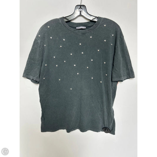 Top Short Sleeve Basic By Zara In Grey, Size: S
