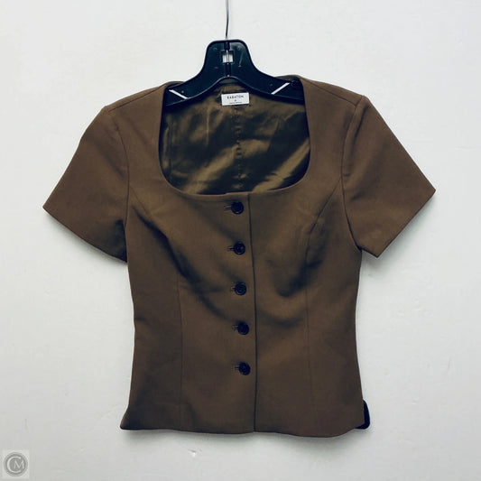 Top Short Sleeve By Babaton In Brown, Size: Xs