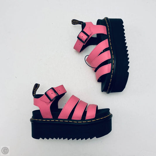 Shoes Heels Platform By Dr Martens In Pink, Size: 5