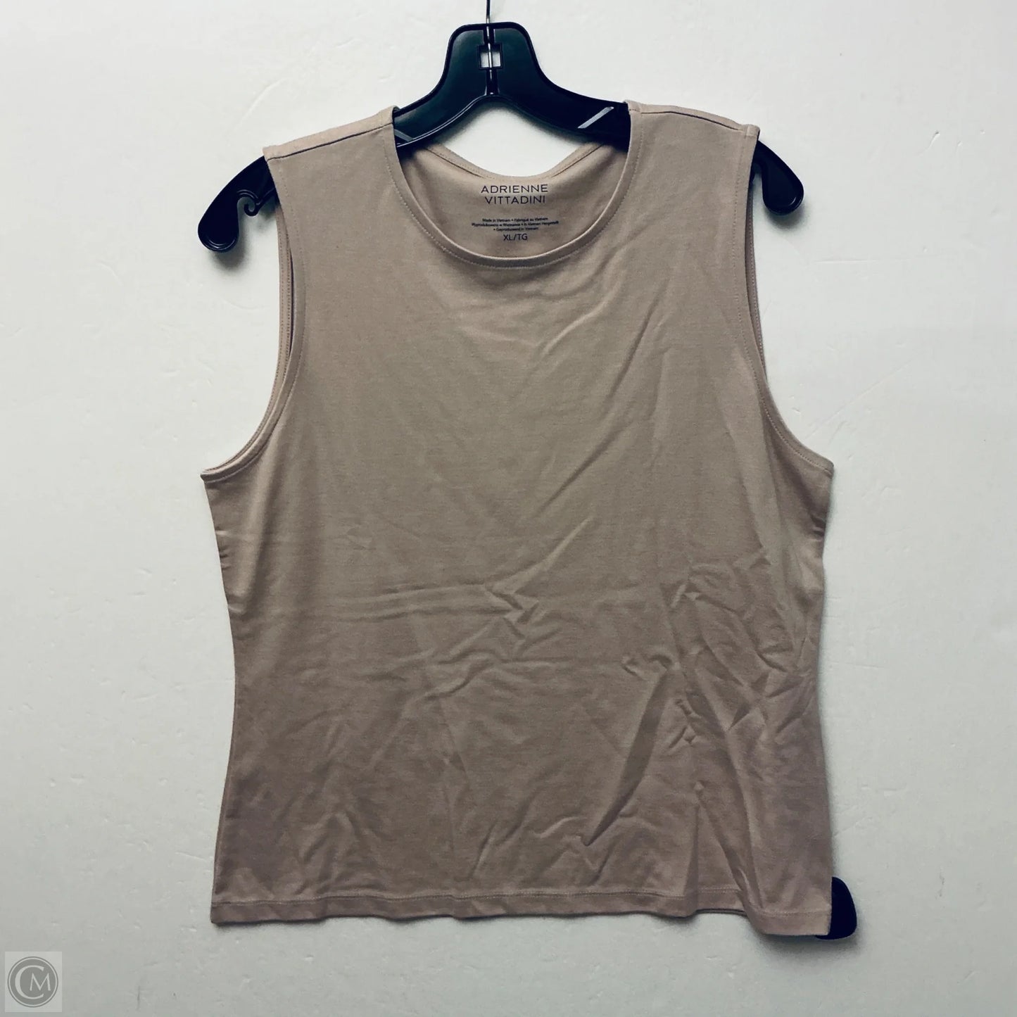 Top Sleeveless Basic By Adrienne Vittadini In Tan, Size: Xl