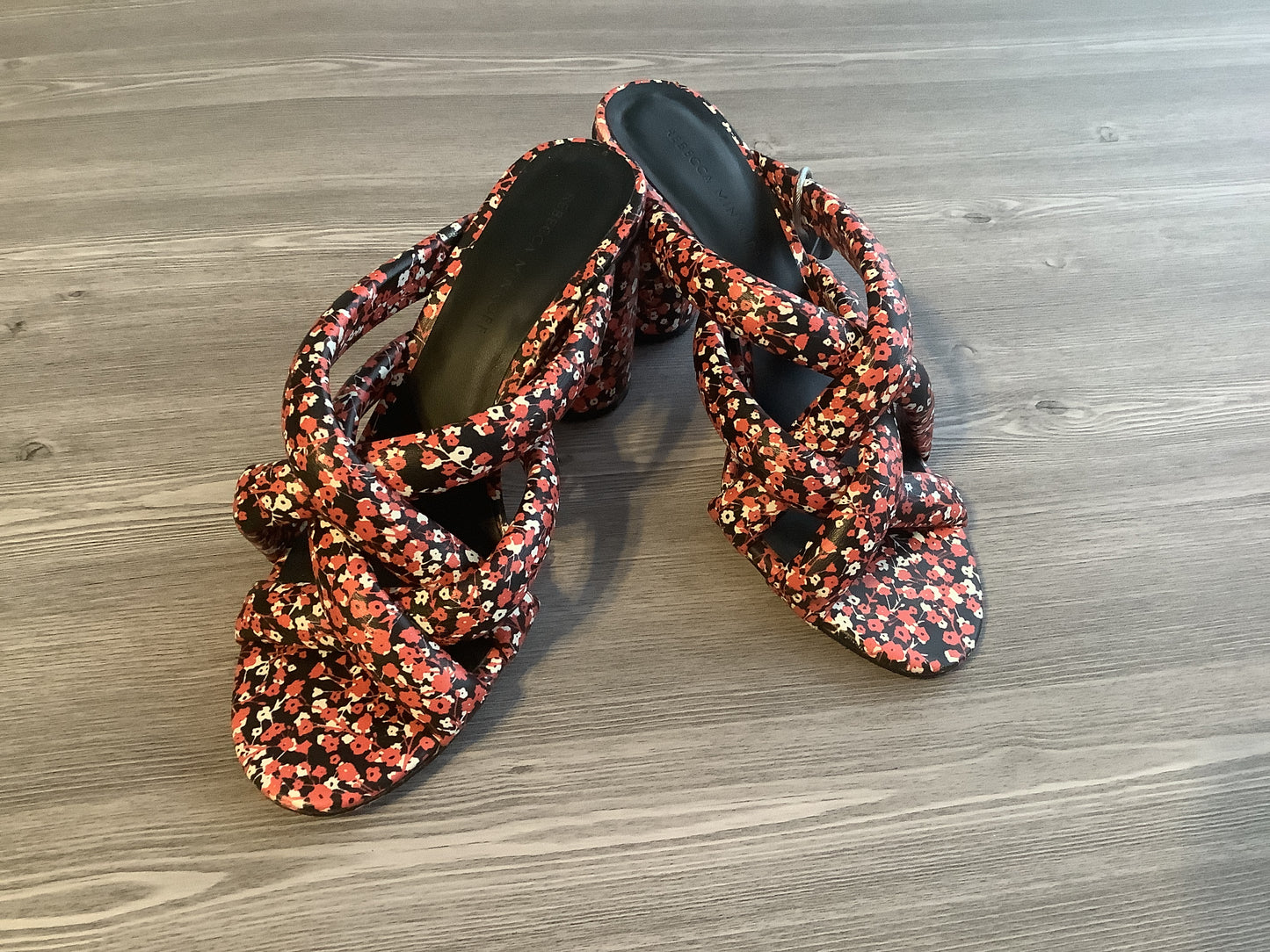 Floral Print Shoes Heels Block Rebecca Minkoff, Size 8.5