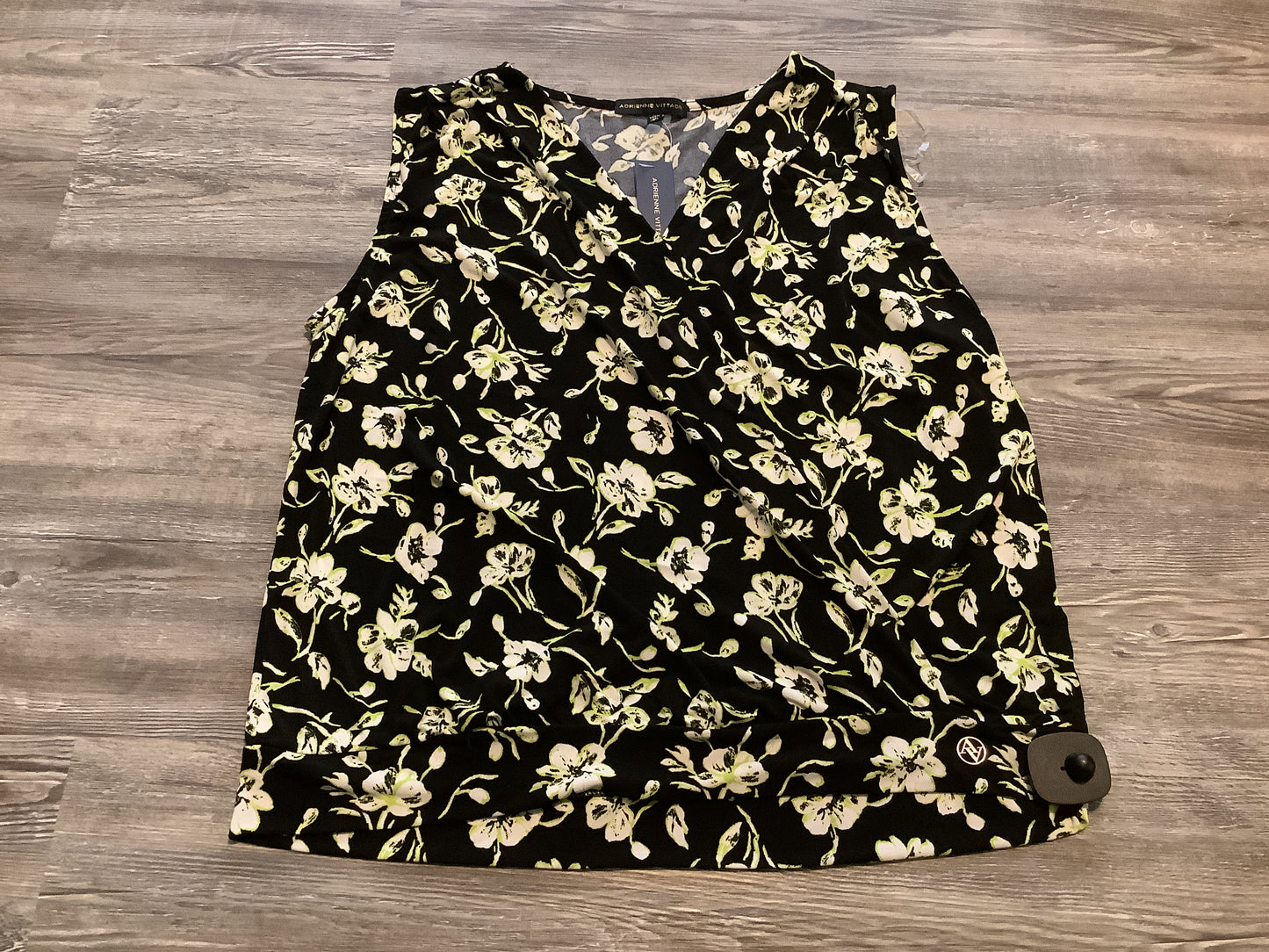 Floral Print Top Sleeveless Adrienne Vittadini, Size Xl