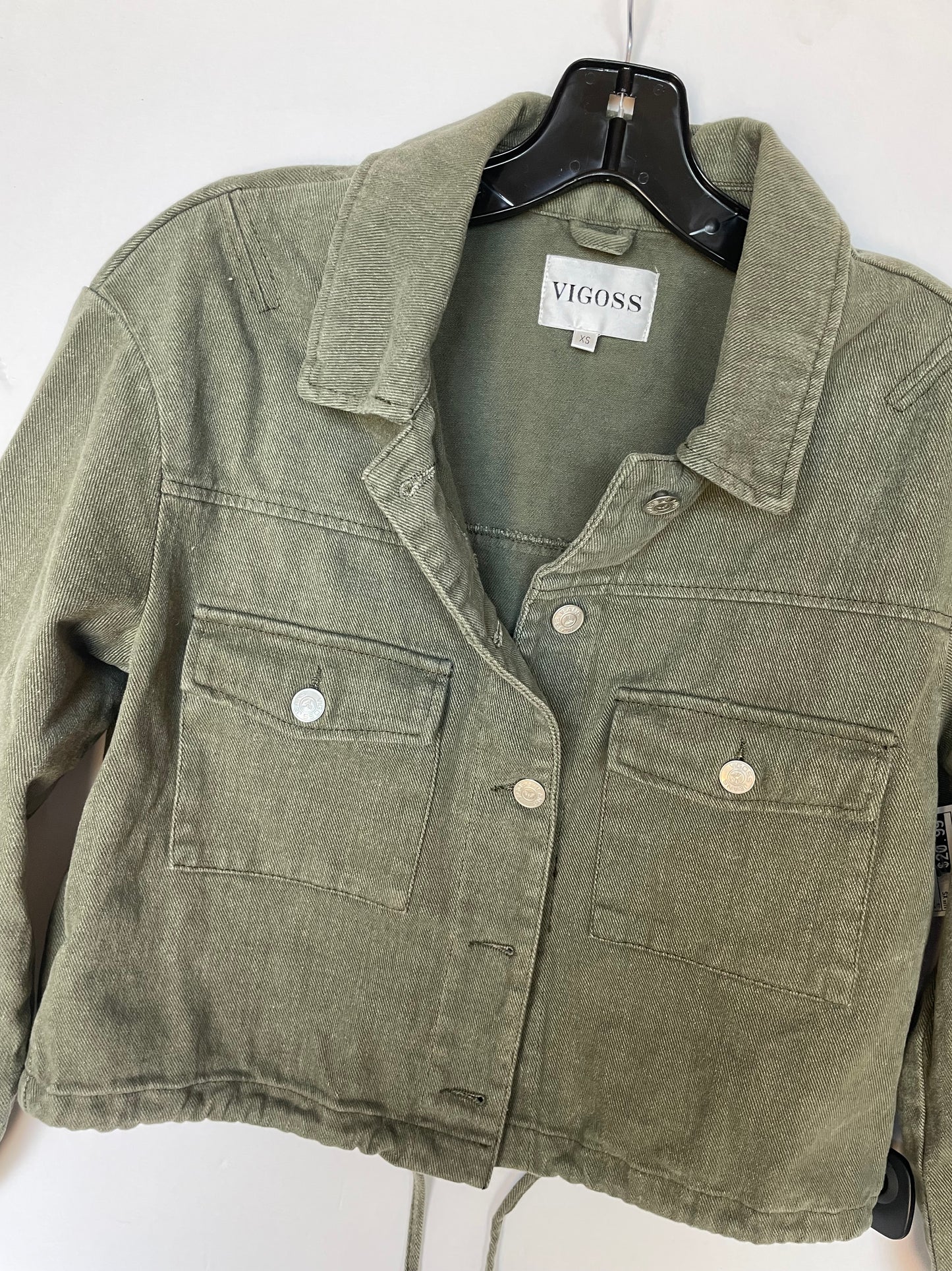 Jacket Shirt By Vigoss In Green, Size: Xs