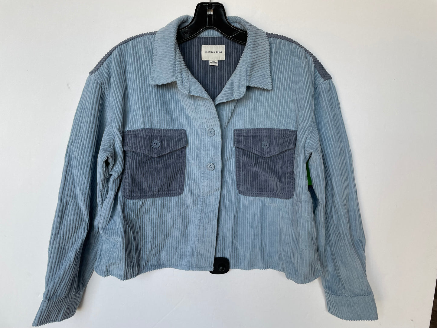 Jacket Shirt By American Eagle In Blue, Size: S