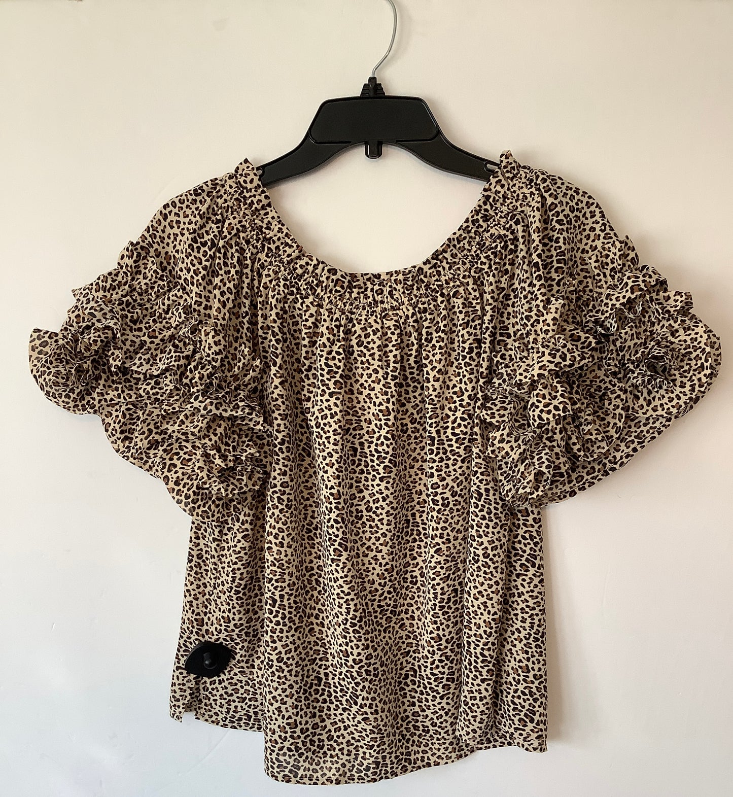 Top Short Sleeve By Oddi In Animal Print, Size: S