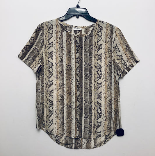 Top Short Sleeve By Equipment In Snakeskin Print, Size: S