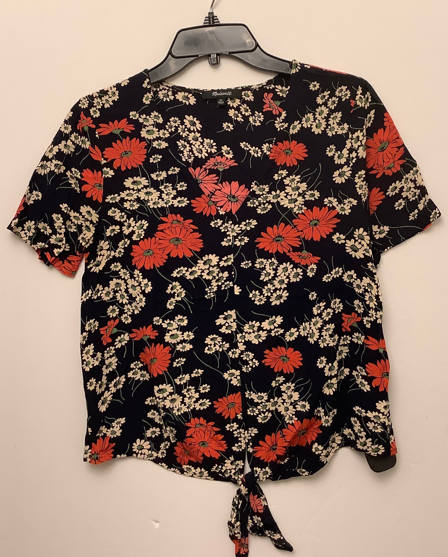 Top Short Sleeve By Madewell In Floral Print, Size: Xs