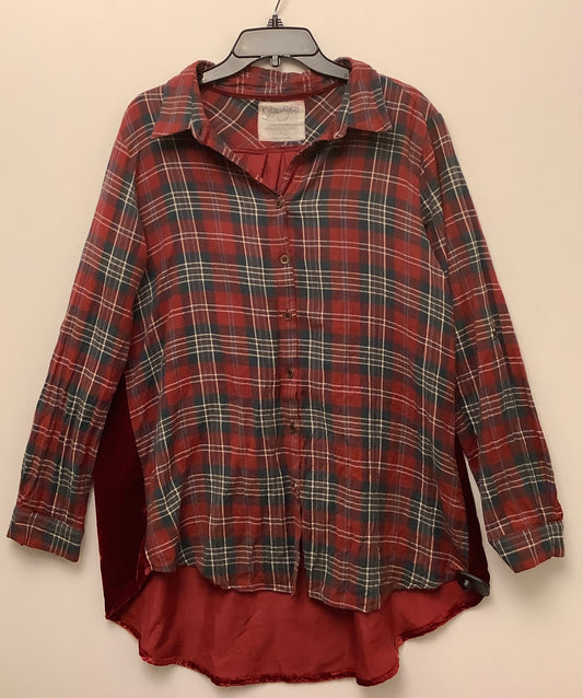 Top Long Sleeve By Clothes Mentor In Plaid Pattern, Size: Xl