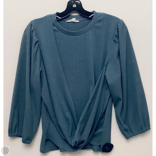 Top Long Sleeve By Nicole Miller In Blue, Size: M