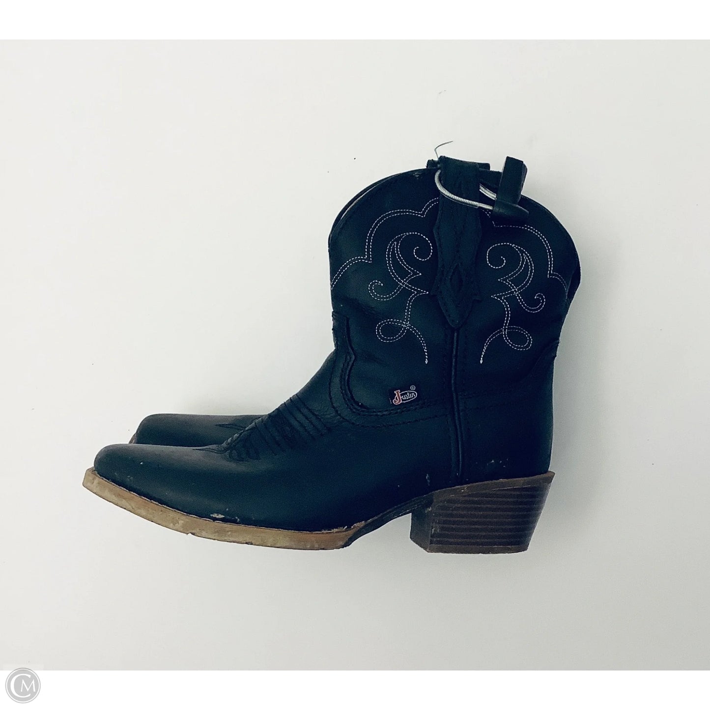 Boots Western By Justin In Black, Size: 7