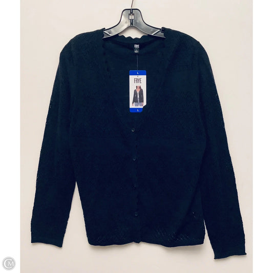 Sweater Cardigan Designer By Frye In Black, Size: L