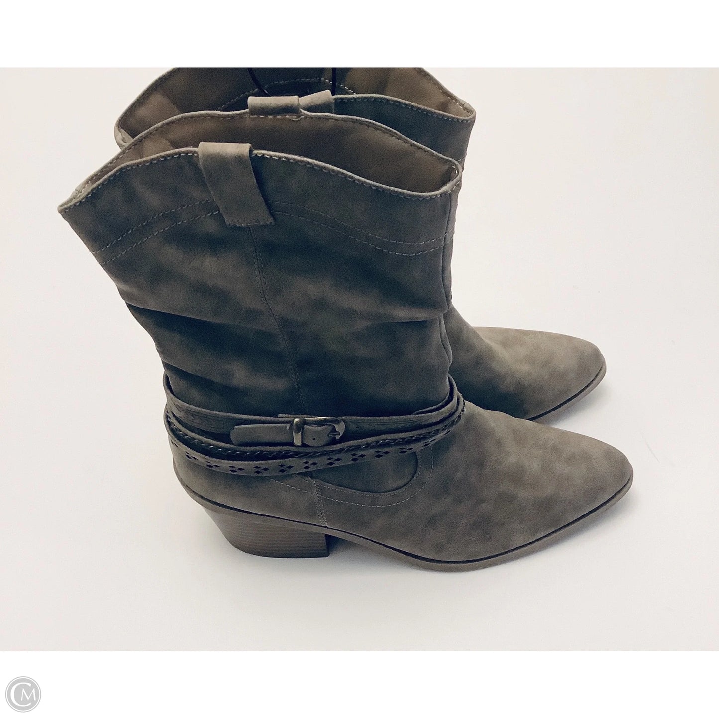 Boots Ankle Heels By Jelly Pop In Grey, Size: 9.5