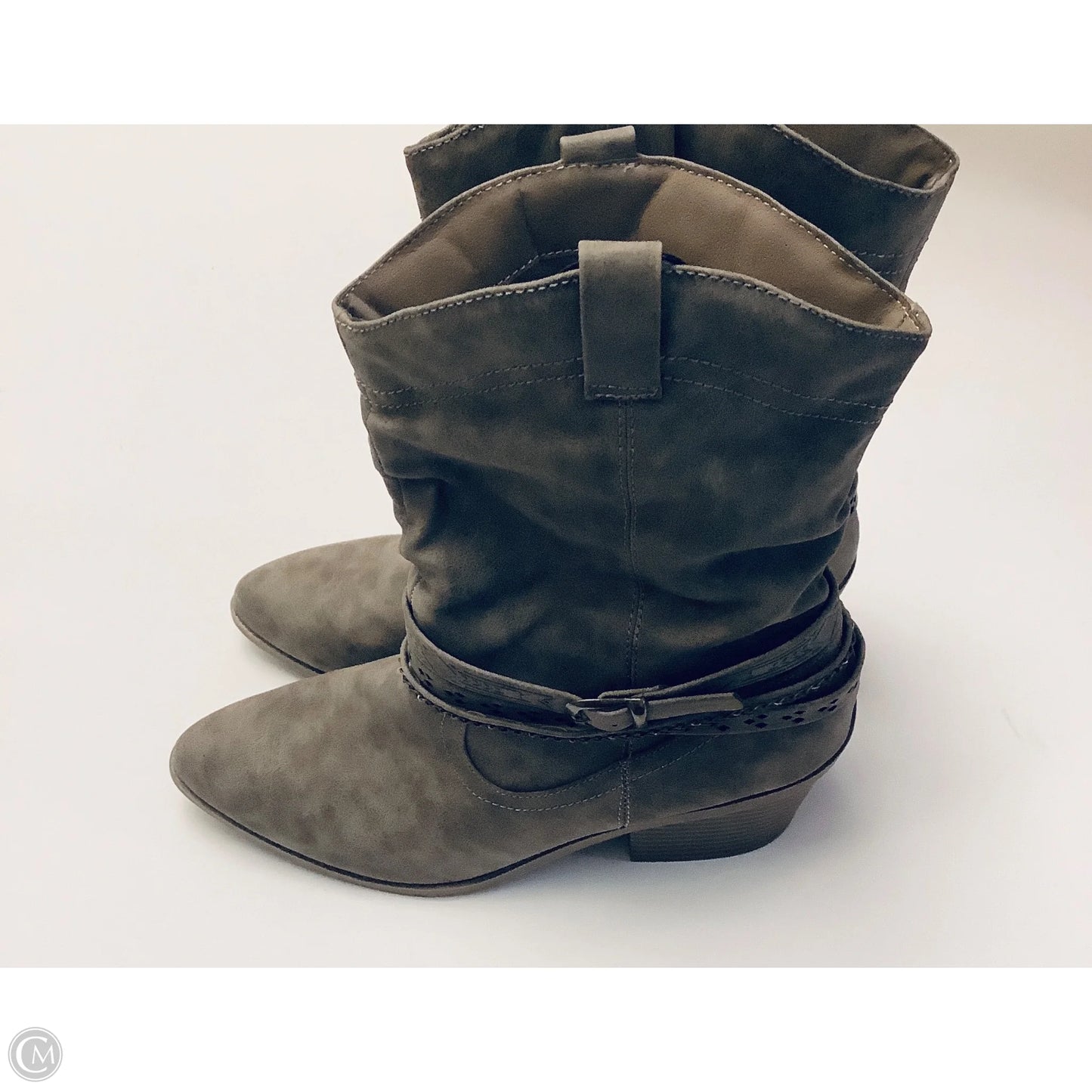Boots Ankle Heels By Jelly Pop In Grey, Size: 9.5