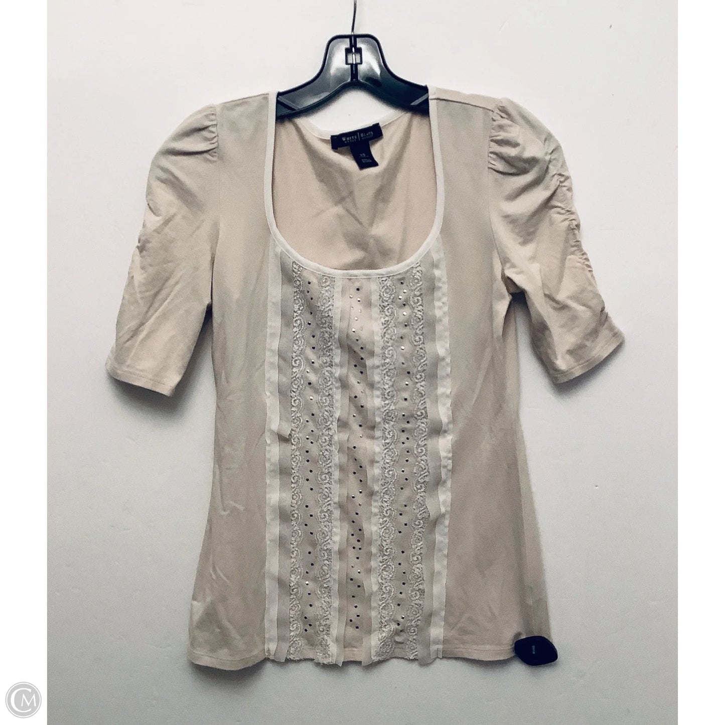 Top Short Sleeve By White House Black Market In Tan, Size: Xs