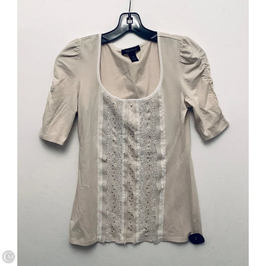 Top Short Sleeve By White House Black Market In Tan, Size: Xs
