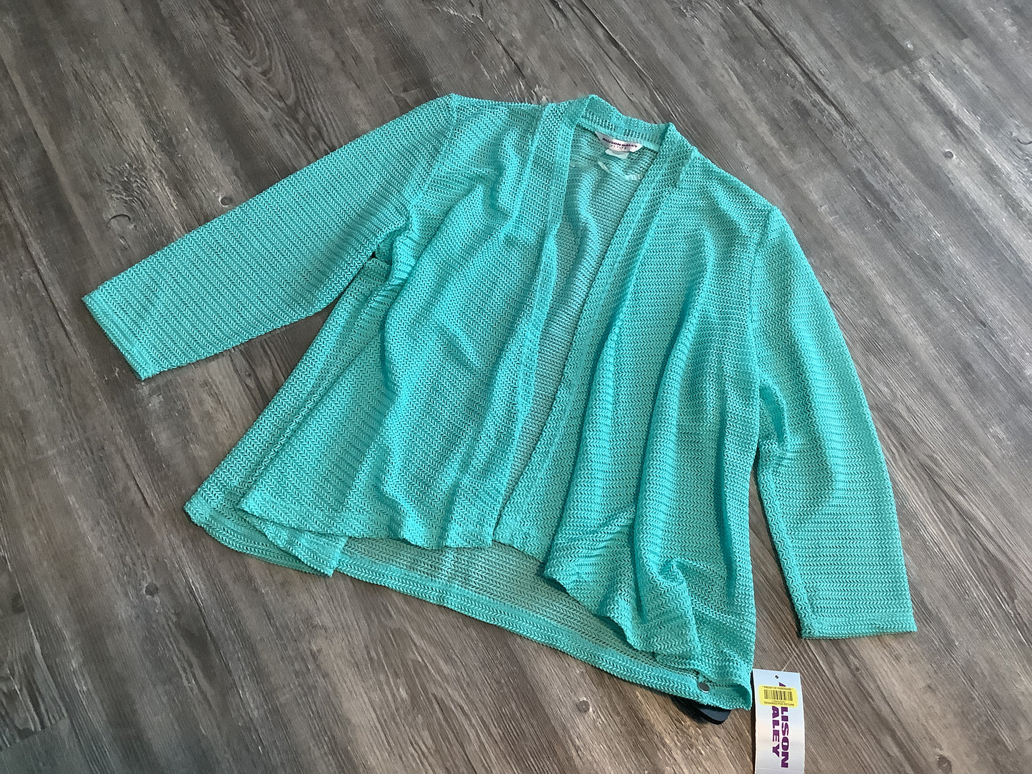 Sweater Cardigan By Allison Daley In Teal, Size: S