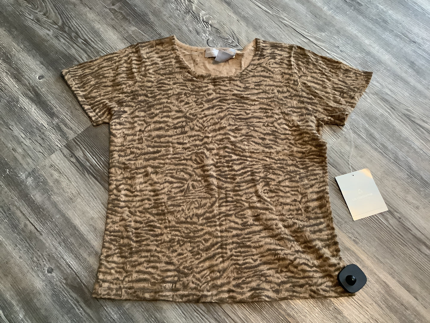 Top Short Sleeve By Liz Claiborne In Brown, Size: M