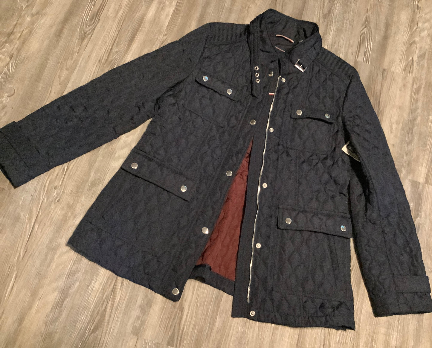 Jacket Puffer & Quilted By Tommy Hilfiger In Blue, Size: L