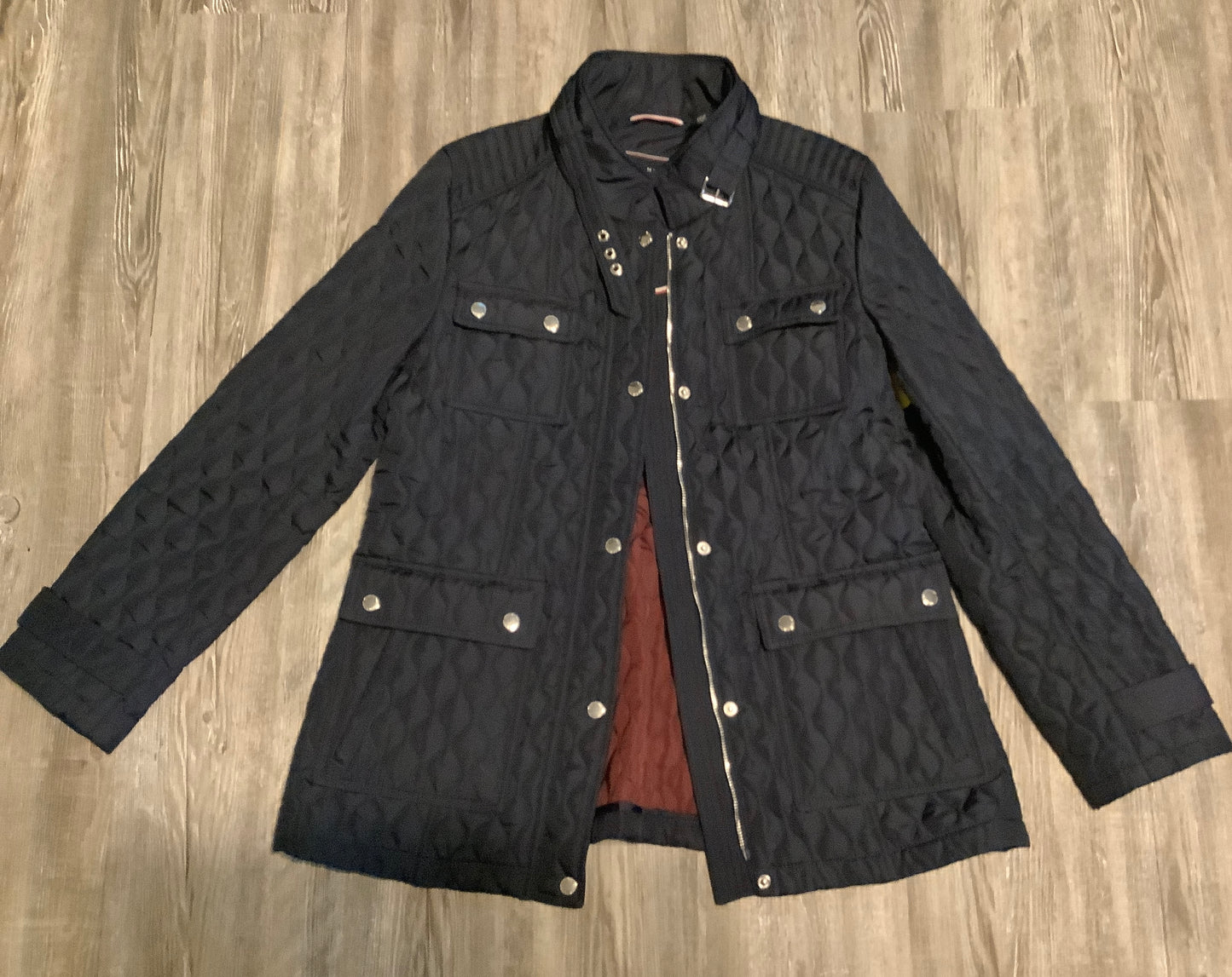 Jacket Puffer & Quilted By Tommy Hilfiger In Blue, Size: L