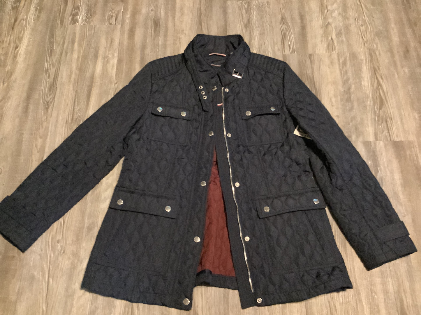 Jacket Puffer & Quilted By Tommy Hilfiger In Blue, Size: L