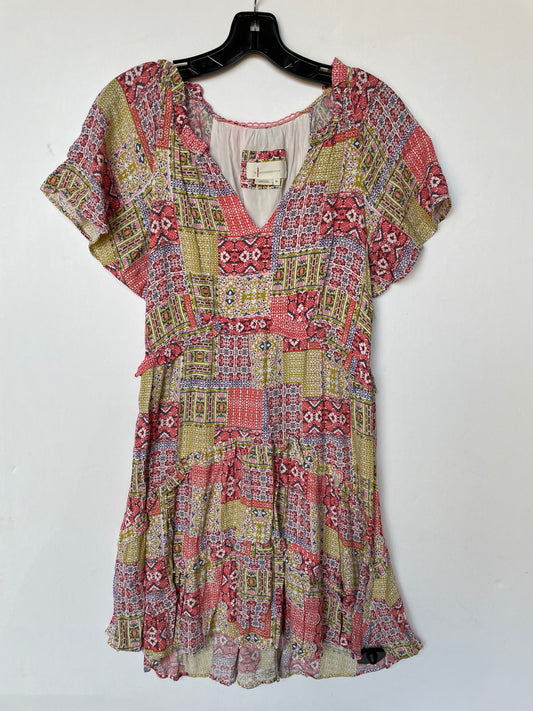 Dress Casual Short By Anthropologie In Orange & Pink, Size: Xs