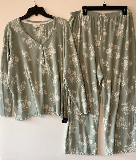 Pajamas 2pc By Laura Ashley In Green, Size: 2x