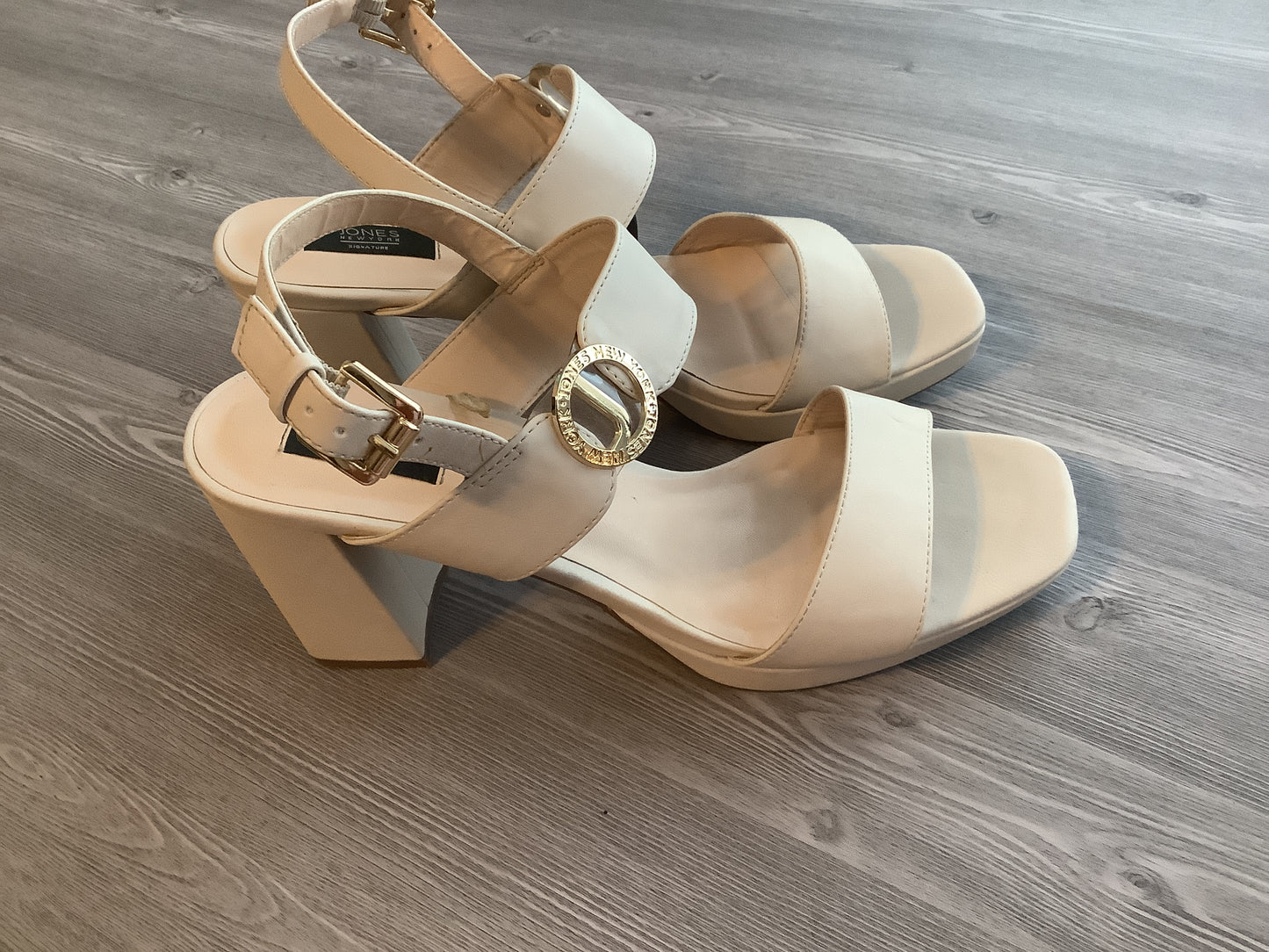 Beige Shoes Heels Block Jones New York, Size 10