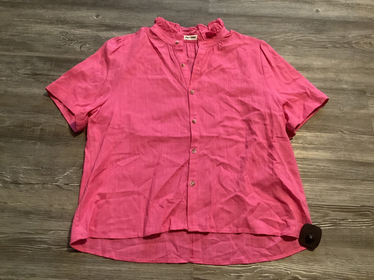 Pink Top Short Sleeve Clothes Mentor, Size S