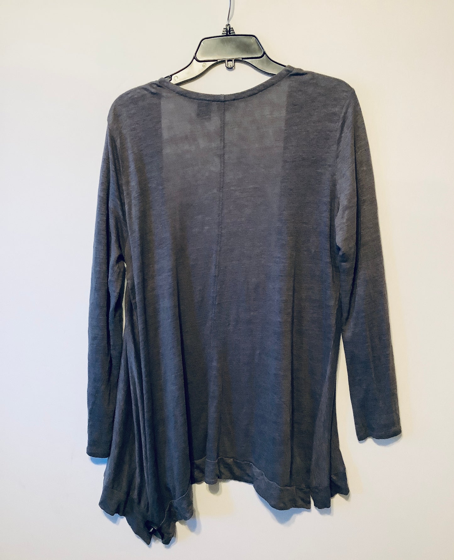 Cardigan By Tahari By Arthur Levine In Grey, Size: L