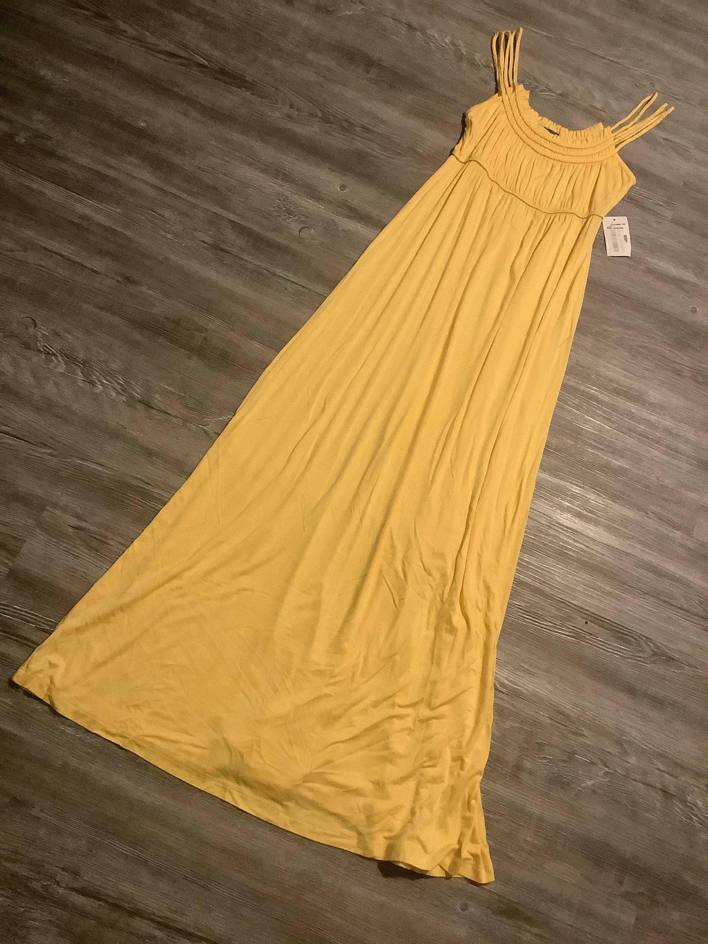 Yellow Dress Casual Maxi Clothes Mentor, Size M