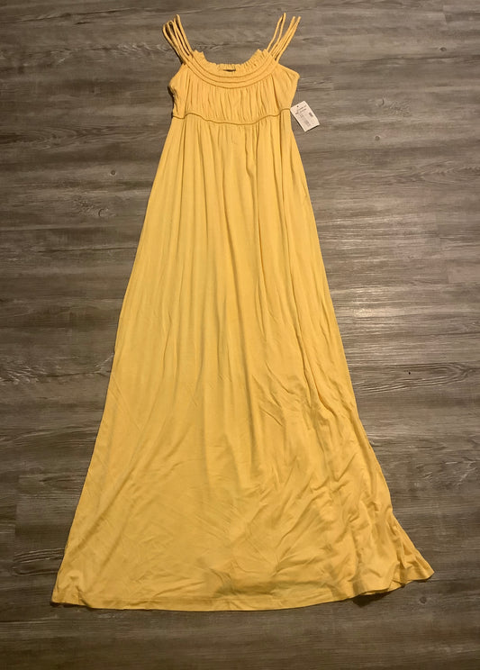 Yellow Dress Casual Maxi Clothes Mentor, Size M